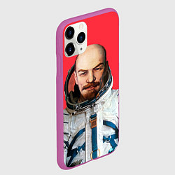 Чехол iPhone 11 Pro матовый Ленин космонавт, цвет: 3D-фиолетовый — фото 2