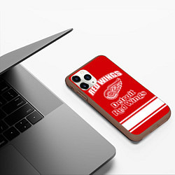 Чехол iPhone 11 Pro матовый Detroit red wings, цвет: 3D-коричневый — фото 2