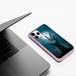 Чехол iPhone 11 Pro матовый Рука, цвет: 3D-розовый — фото 2