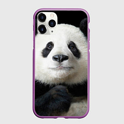 Чехол iPhone 11 Pro матовый Взгляд пандочки, цвет: 3D-фиолетовый