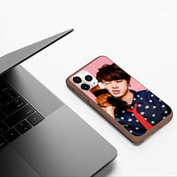 Чехол iPhone 11 Pro матовый BTS: Love Me, цвет: 3D-коричневый — фото 2