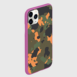 Чехол iPhone 11 Pro матовый Камуфляж: хаки/оранжевый, цвет: 3D-фиолетовый — фото 2