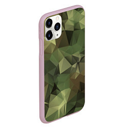 Чехол iPhone 11 Pro матовый Полигональный камуфляж, цвет: 3D-розовый — фото 2