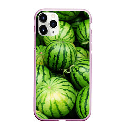 Чехол iPhone 11 Pro матовый Арбузы, цвет: 3D-розовый