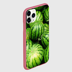 Чехол iPhone 11 Pro матовый Арбузы, цвет: 3D-малиновый — фото 2