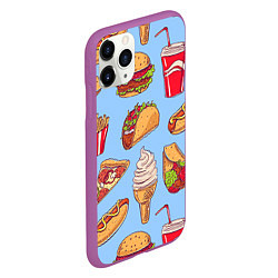 Чехол iPhone 11 Pro матовый Еда, цвет: 3D-фиолетовый — фото 2
