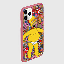 Чехол iPhone 11 Pro матовый Рай Гомера, цвет: 3D-малиновый — фото 2