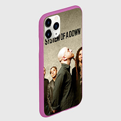 Чехол iPhone 11 Pro матовый System of a Down, цвет: 3D-фиолетовый — фото 2