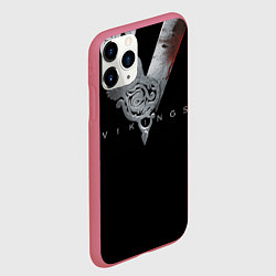 Чехол iPhone 11 Pro матовый Vikings Emblem, цвет: 3D-малиновый — фото 2
