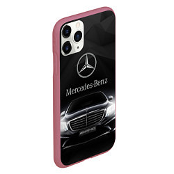 Чехол iPhone 11 Pro матовый Mercedes, цвет: 3D-малиновый — фото 2