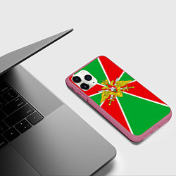 Чехол iPhone 11 Pro матовый Флаг ПВ, цвет: 3D-малиновый — фото 2