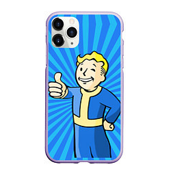 Чехол iPhone 11 Pro матовый Fallout Blue, цвет: 3D-светло-сиреневый