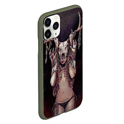 Чехол iPhone 11 Pro матовый Хранительница леса, цвет: 3D-темно-зеленый — фото 2