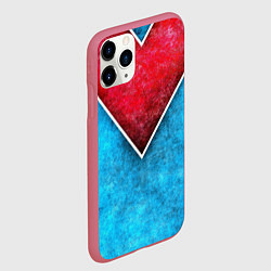 Чехол iPhone 11 Pro матовый Grunge superhero line - геометрические линии, цвет: 3D-малиновый — фото 2