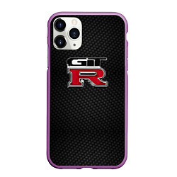 Чехол iPhone 11 Pro матовый Nissan GTR, цвет: 3D-фиолетовый