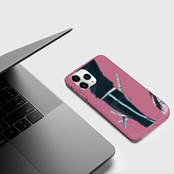 Чехол iPhone 11 Pro матовый Бездомный бог, цвет: 3D-малиновый — фото 2