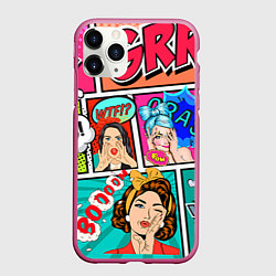 Чехол iPhone 11 Pro матовый POP ART, цвет: 3D-малиновый