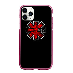 Чехол iPhone 11 Pro матовый RHCP Symbol, цвет: 3D-малиновый