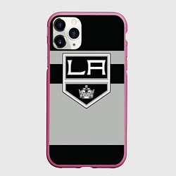 Чехол iPhone 11 Pro матовый Los Angeles Kings, цвет: 3D-малиновый