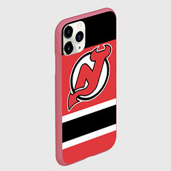 Чехол iPhone 11 Pro матовый New Jersey Devils, цвет: 3D-малиновый — фото 2