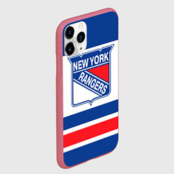 Чехол iPhone 11 Pro матовый New York Rangers, цвет: 3D-малиновый — фото 2