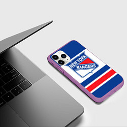 Чехол iPhone 11 Pro матовый New York Rangers, цвет: 3D-фиолетовый — фото 2