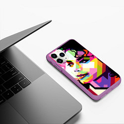 Чехол iPhone 11 Pro матовый Michael Jackson Art, цвет: 3D-фиолетовый — фото 2