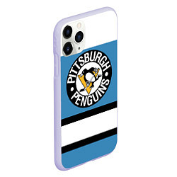 Чехол iPhone 11 Pro матовый Pittsburgh Penguins: White, цвет: 3D-светло-сиреневый — фото 2