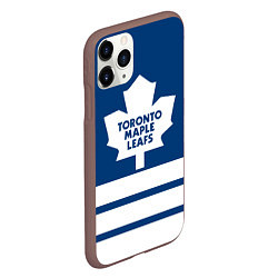 Чехол iPhone 11 Pro матовый Toronto Maple Leafs, цвет: 3D-коричневый — фото 2