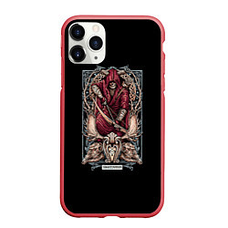 Чехол iPhone 11 Pro матовый Стрелец, цвет: 3D-красный