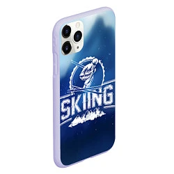 Чехол iPhone 11 Pro матовый Лыжный спорт, цвет: 3D-светло-сиреневый — фото 2