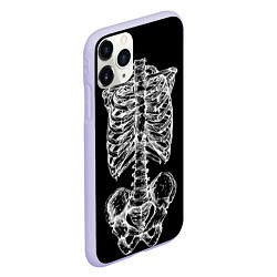 Чехол iPhone 11 Pro матовый Скелет, цвет: 3D-светло-сиреневый — фото 2