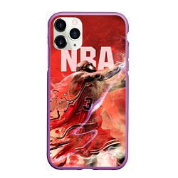 Чехол iPhone 11 Pro матовый Спорт NBA, цвет: 3D-фиолетовый