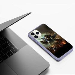 Чехол iPhone 11 Pro матовый Титан, цвет: 3D-светло-сиреневый — фото 2
