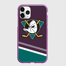 Чехол iPhone 11 Pro матовый Anaheim Ducks Selanne, цвет: 3D-фиолетовый