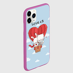 Чехол iPhone 11 Pro матовый Влюбленные на шаре, цвет: 3D-фиолетовый — фото 2