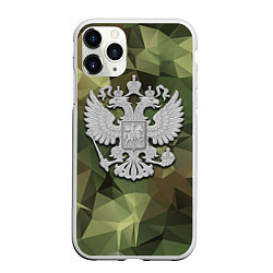 Чехол iPhone 11 Pro матовый Камуфляж и герб, цвет: 3D-белый