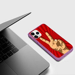 Чехол iPhone 11 Pro матовый Всё Peace DATA, цвет: 3D-фиолетовый — фото 2