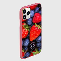 Чехол iPhone 11 Pro матовый Berries, цвет: 3D-малиновый — фото 2