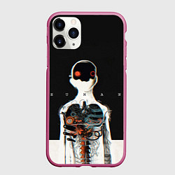 Чехол iPhone 11 Pro матовый Three Days Grace: Skeleton, цвет: 3D-малиновый