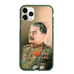 Чехол iPhone 11 Pro матовый Иосиф Сталин, цвет: 3D-темно-зеленый
