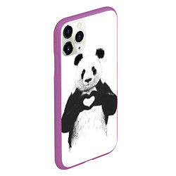 Чехол iPhone 11 Pro матовый Panda Love, цвет: 3D-фиолетовый — фото 2