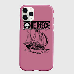 Чехол iPhone 11 Pro матовый One piece корабль, цвет: 3D-малиновый