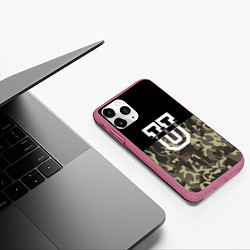 Чехол iPhone 11 Pro матовый FCK U: Camo, цвет: 3D-малиновый — фото 2