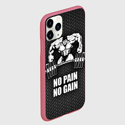 Чехол iPhone 11 Pro матовый No pain, no gain, цвет: 3D-малиновый — фото 2