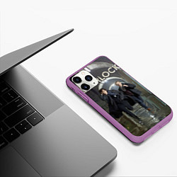 Чехол iPhone 11 Pro матовый Sherlock Break, цвет: 3D-фиолетовый — фото 2