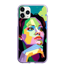 Чехол iPhone 11 Pro матовый Angelina Jolie: Art, цвет: 3D-светло-сиреневый