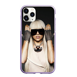 Чехол iPhone 11 Pro матовый Lady Gaga, цвет: 3D-светло-сиреневый