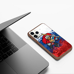 Чехол iPhone 11 Pro матовый Русский хоккеист, цвет: 3D-коричневый — фото 2