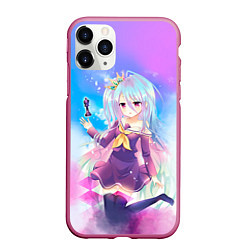 Чехол iPhone 11 Pro матовый No Game No Life, цвет: 3D-малиновый